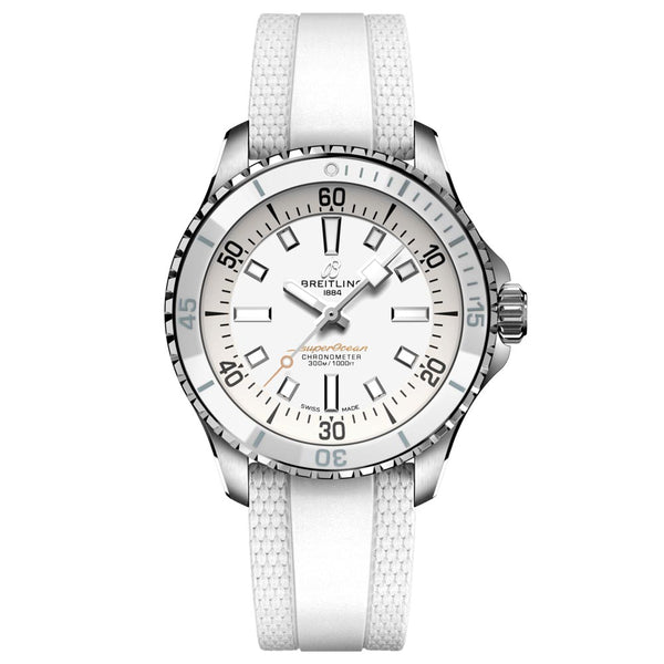 Breitling Superocean 36mm White Dial Automatic Ladies Watch A17377211A1S1
