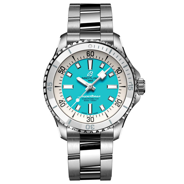 Breitling Superocean 36mm Turquoise Dial Automatic Ladies Watch A17377211C1A1