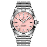 Breitling Chronomat 32mm Pink Dial Diamond Ladies Quartz Watch A77310101K1A1