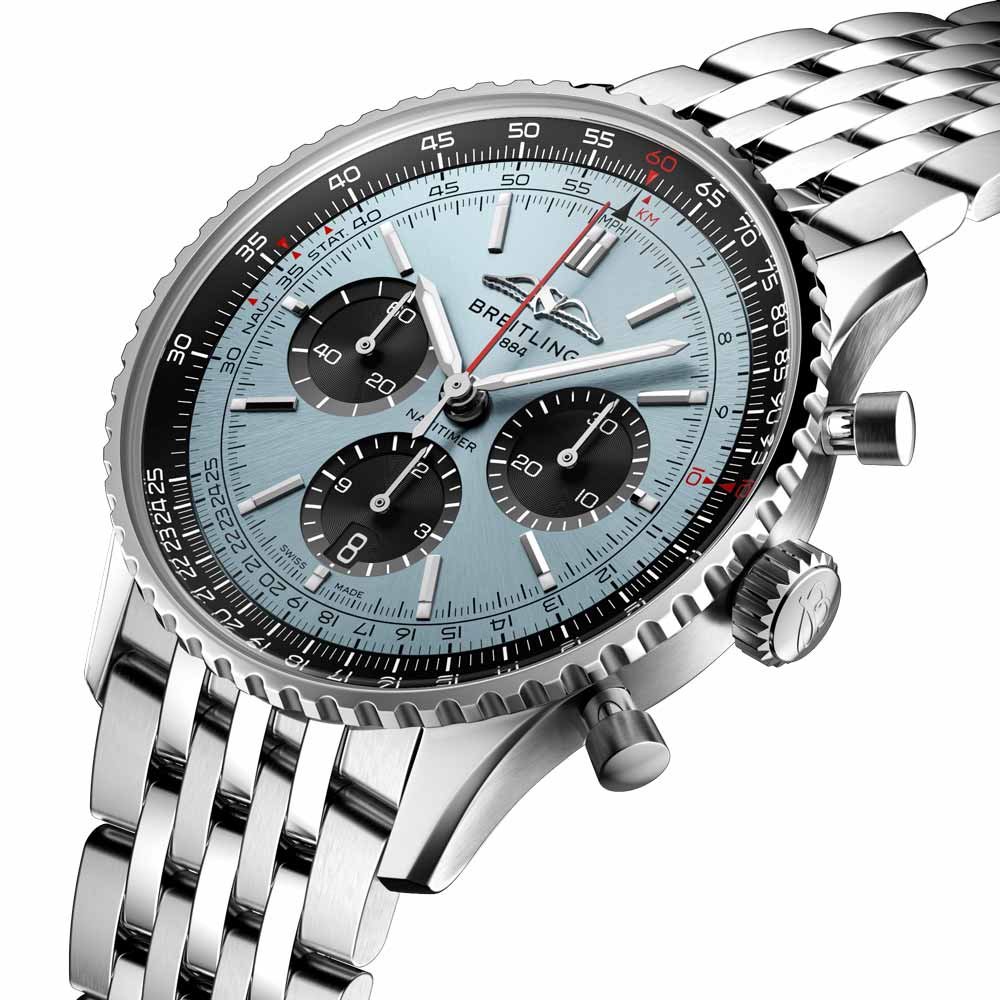 Breitling Navitimer B01 Chronograph 43mm Ice Blue Dial Automatic Gents Watch AB0138241C1A1
