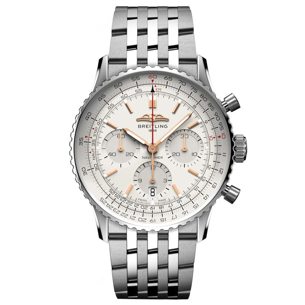 Breitling Navitimer B01 Chronograph 41mm Silver Dial Automatic Gents Watch AB0139211G1A1