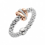 FOPE 18ct White And Rose Gold Prima Flex-It 0.10ct Diamond Ring 74408AX_BB_B_RBR