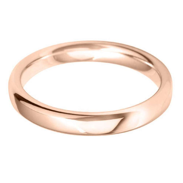18ct Rose Gold 3mm Classic Court Ladies Wedding Ring
