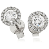 18ct White Gold 0.35ct Diamond Halo Stud Earrings Main