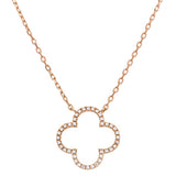 18ct Rose Gold 0.15ct Diamond Clover Necklace Image