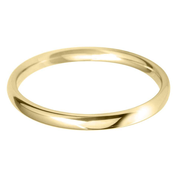 18ct Yellow Gold 2mm Light Court Ladies Wedding Ring