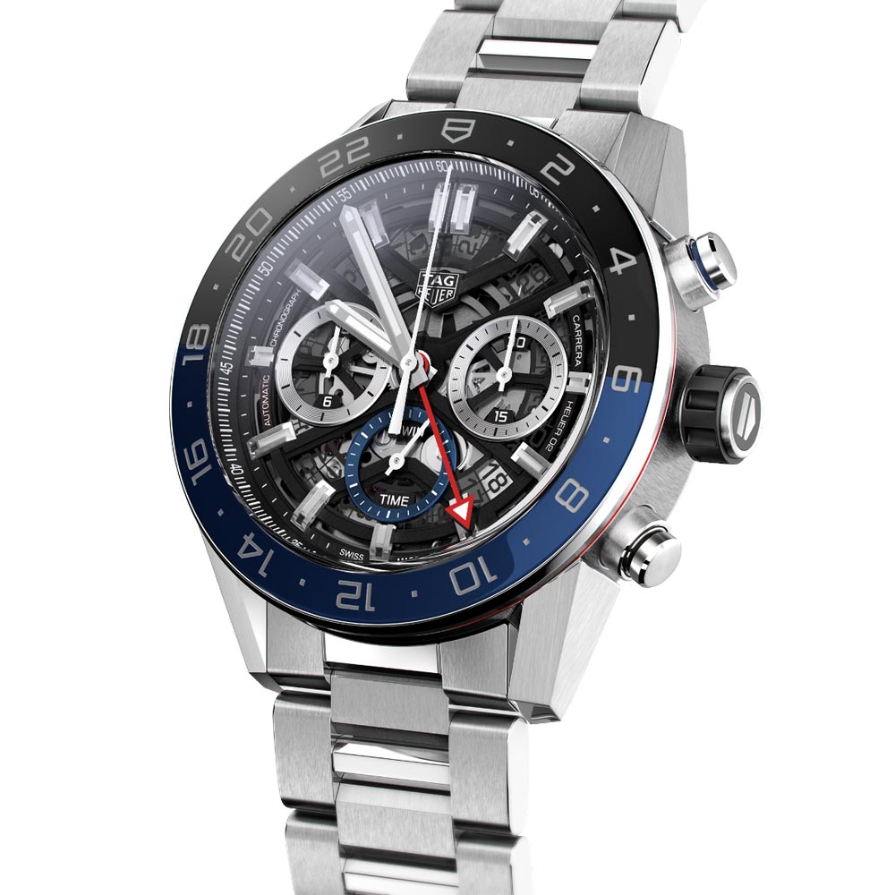 TAG Heuer Carrera GMT 45mm Skeleton Dial Automatic Chronograph Gents Watch CBG2A1Z.BA0658