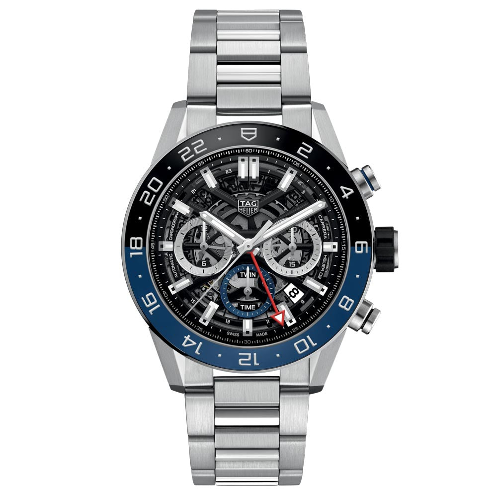 TAG Heuer Carrera GMT 45mm Skeleton Dial Automatic Chronograph Gents Watch CBG2A1Z.BA0658