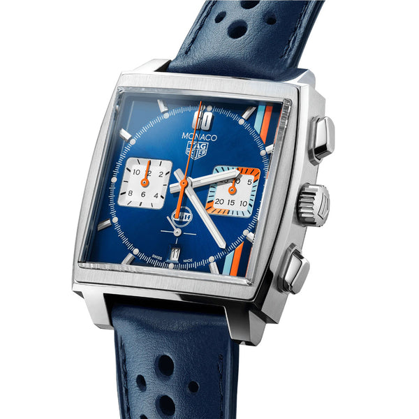 TAG Heuer Monaco Gulf Special Edition 39mm Multi Dial Automatic Chronograph Watch CBL2115.FC6494