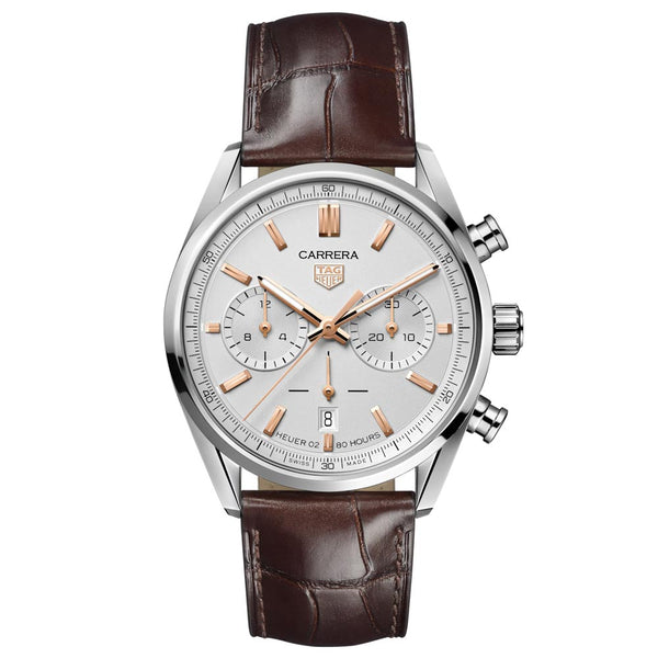 TAG Heuer Carrera 42mm White Dial Automatic Chronograph Gents Watch CBN2013.FC6483