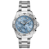 tag heuer aquaracer professional 200 date 40mm sky blue dial chronograph quartz gents watch