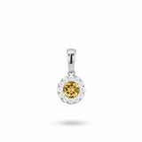 18ct White Gold 0.25ct Citrine And 0.14ct Diamond Cluster Pendant Only