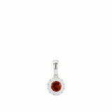 18ct White Gold 0.25ct Garnet And 0.13ct Diamond Cluster Pendant Only