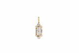 18ct Yellow Gold 0.61ct Baguette & Round Brilliant Cut Drop Pendant Only