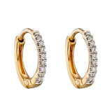 9ct Yellow Gold Diamond Huggie Hoop Earrings GE2320