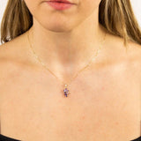 9ct Yellow Gold Amethyst And Iolite Cluster Pendant Only GP2263M
