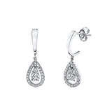 18ct White Gold Teardrop 0.25ct Diamond Earrings Main