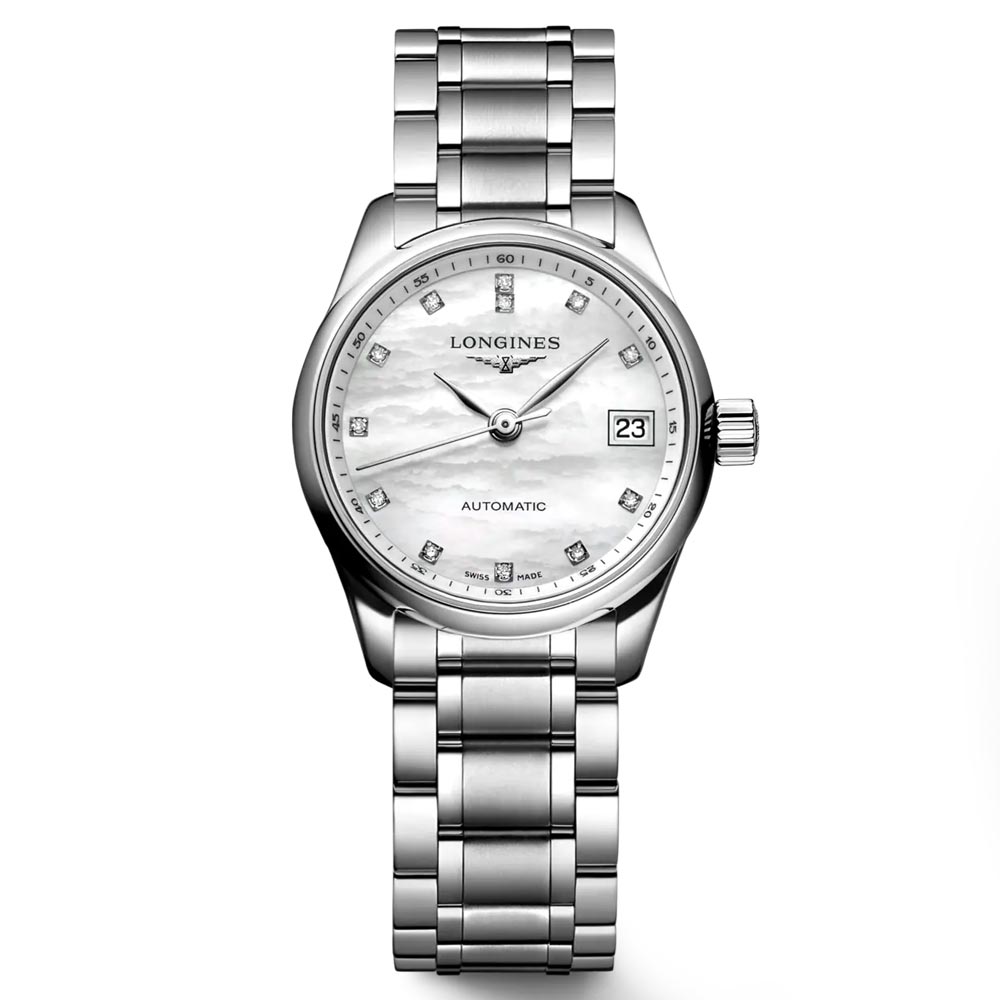 Longines Master Collection 25.5mm MOP Diamond Dot Dial Automatic Ladies Watch L2.128.4.87.6