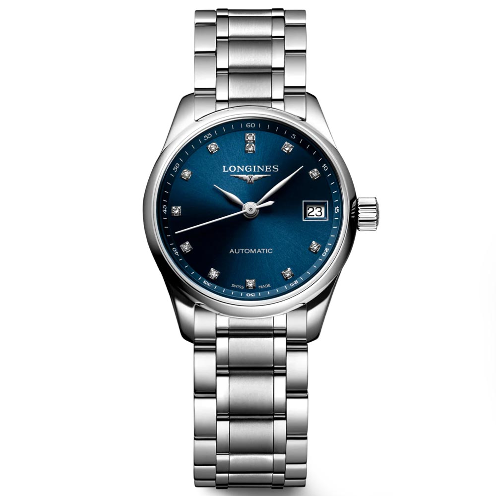 Longines Master Collection 25.5mm Blue Dial Diamond Automatic Ladies Watch L2.128.4.97.6