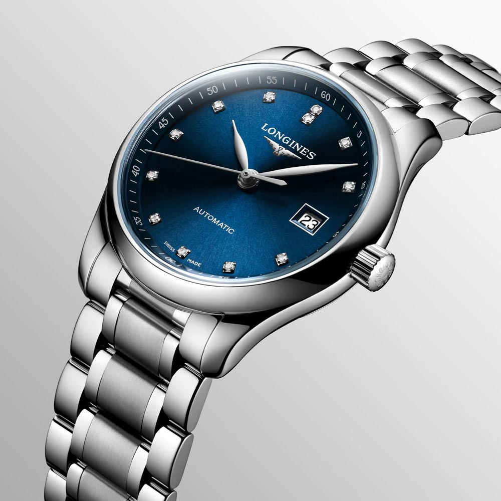 Longines Master Collection 29mm Blue Dial Diamond Automatic Ladies Watch L2.257.4.97.6