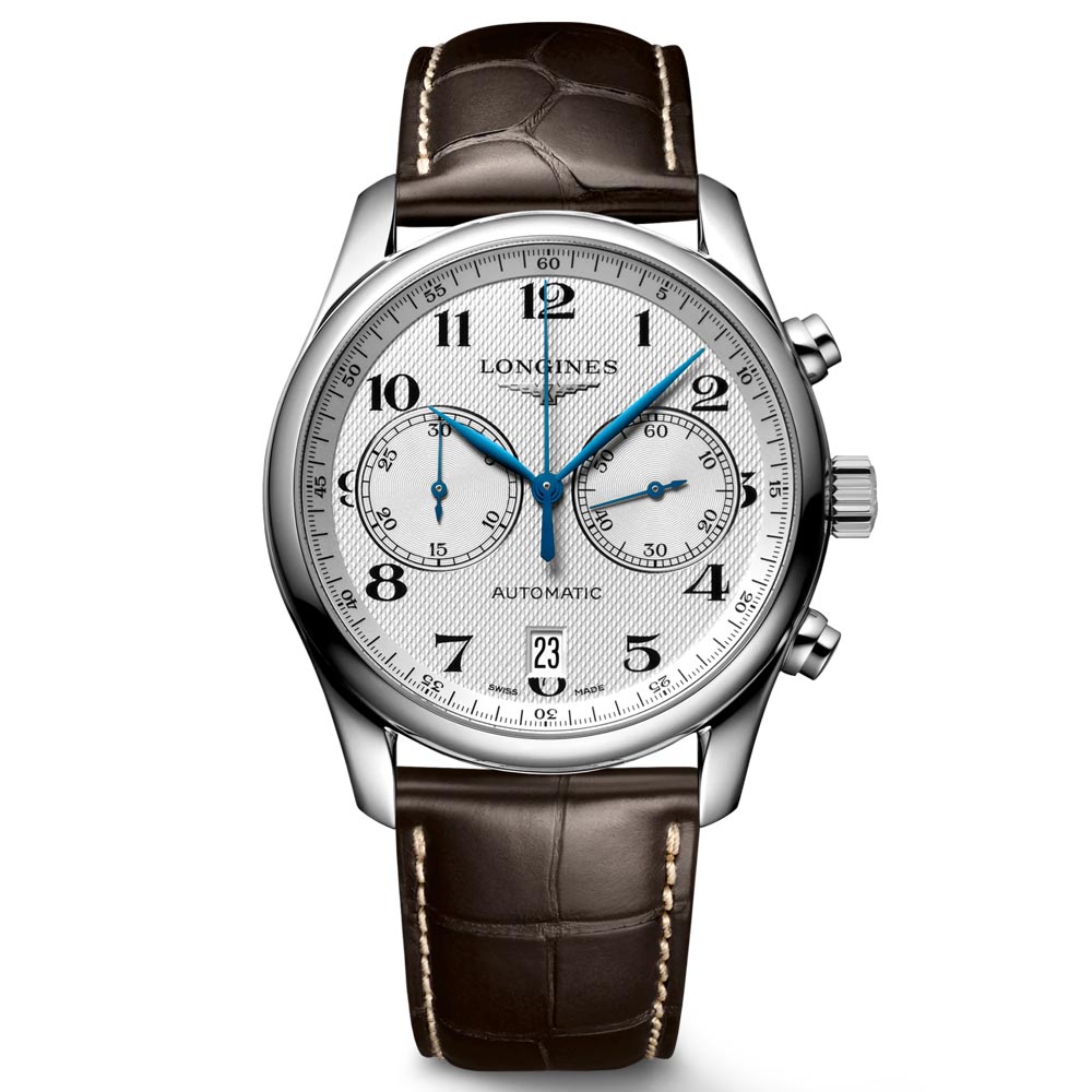 longines master collection chronograph 40mm silver dial automatic gents watch