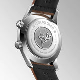 longines legend diver 42mm brown dial automatic gents watch case back view