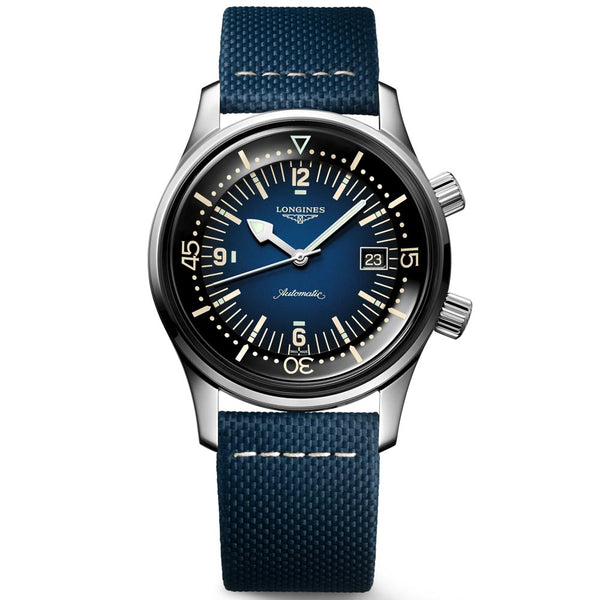 longines legend diver 42mm blue dial automatic gents watch