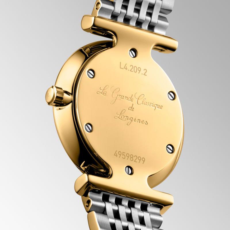 Longines La Grande Classique 24mm White Dial Yellow PVD Steel Ladies Quartz Watch L4.209.2.11.7