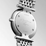 longines la grande classique 29mm black dial ladies quartz watch case back view