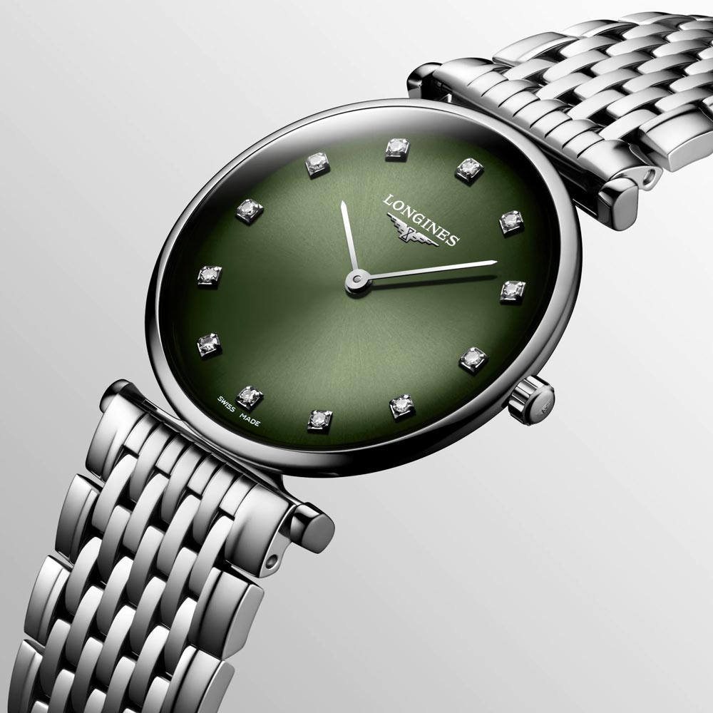 Longines La Grande Classique 29mm Green Dial Diamond Ladies Quartz Watch L4.512.4.92.6
