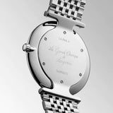 longines la grande classique 38mm blue dial stainless steel quartz watch case back view