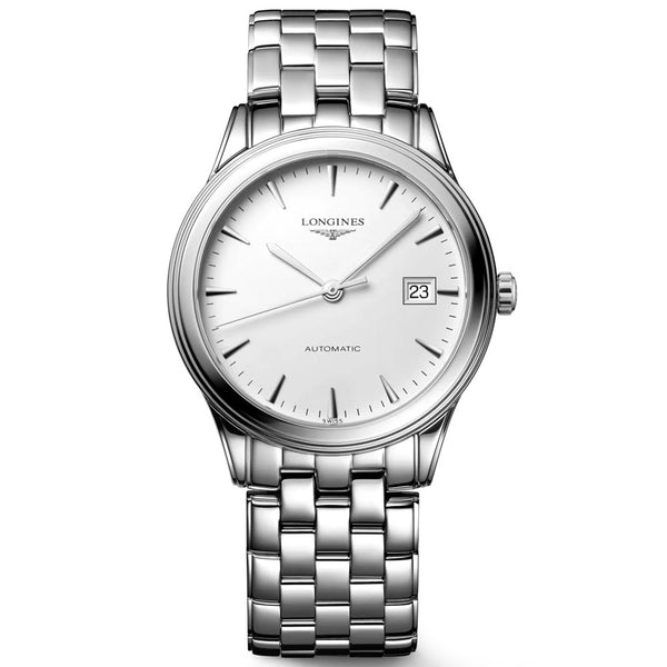 longines flagship 38.5mm white dial automatic ladies watch