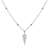 18ct White Gold 0.42ct Round Brilliant Cut Diamond Graduated Barleycorn Pendant Only