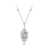 18ct White Gold 1.82ct Baguette & Round Brilliant Cut Diamond Jazz Pendant Only