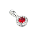 18ct White Gold 0.40ct Ruby And 0.13ct Diamond Halo Pendant Only