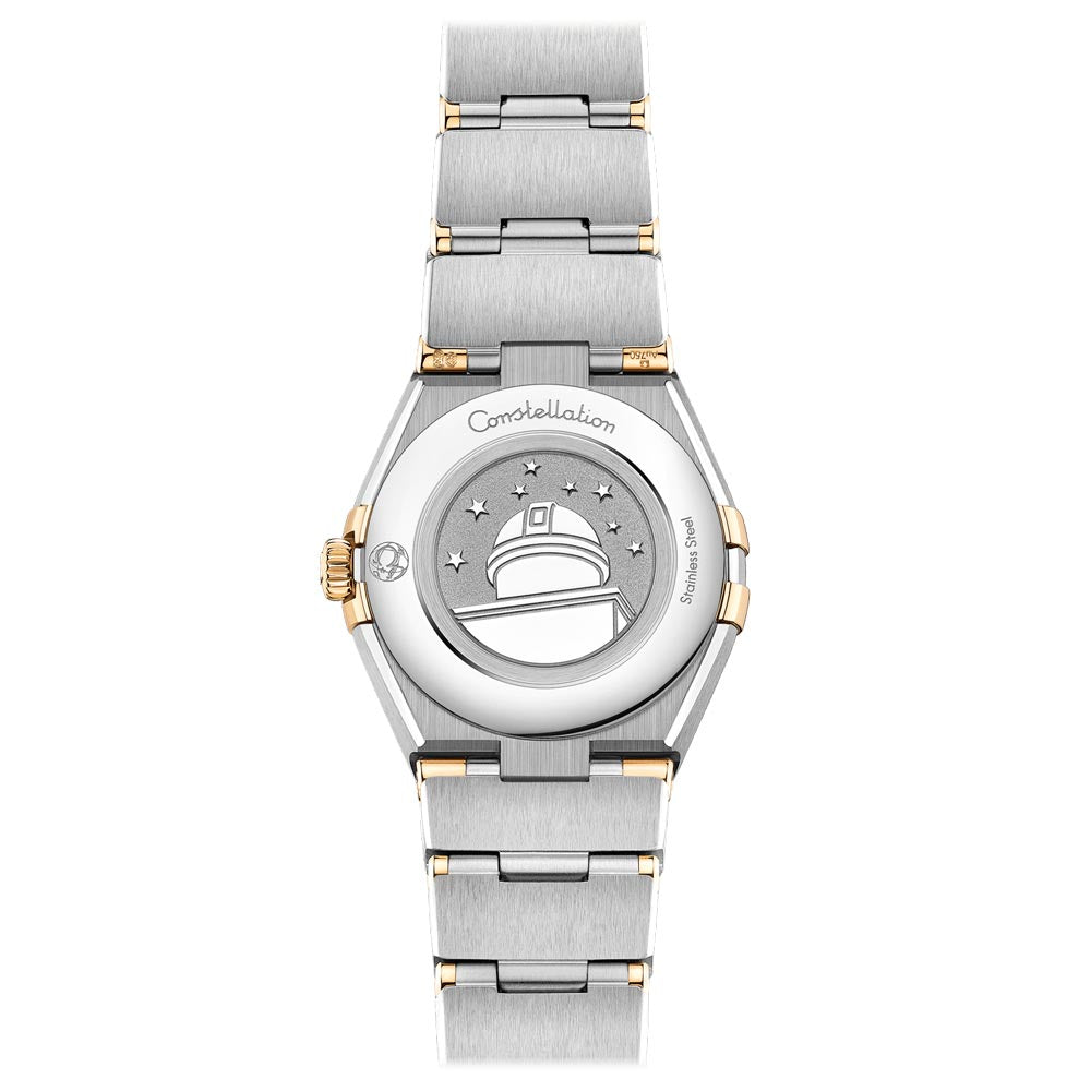 OMEGA Constellation 25mm Silver Dial 18ct Yellow Gold & Steel Diamond Ladies Quartz Watch 13120256052002