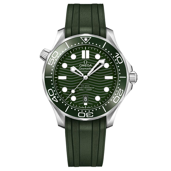 omega seamaster diver 300m 42mm green dial automatic gents watch