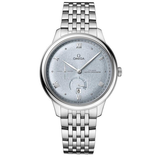 omega de ville prestige power reserve 41mm blue dial gents automatic watch