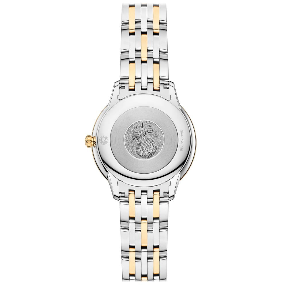 OMEGA De Ville Prestige 30mm Yellow Dial 18ct Yellow Gold and Steel Ladies Quartz Watch 43420306008001