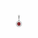 18ct White Gold 0.39ct Pink Tourmaline And 0.14ct Diamond Cluster Pendant Only
