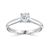The Lunaria Platinum 0.41ct Round Brilliant Cut Diamond Solitaire Engagement Ring With 0.04ct Diamond Detailing