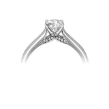 The Lunaria Platinum 0.41ct Round Brilliant Cut Diamond Solitaire Engagement Ring With 0.04ct Diamond Detailing