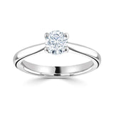 The Ianthe Platinum 0.32ct Round Brilliant Cut Diamond Solitaire Engagement Ring