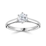 The Freesia Platinum Round Brilliant Cut Diamond Solitaire Engagement Ring