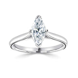 The Fuschia Platinum 0.60ct Marquise Cut Diamond Solitaire Engagement Ring