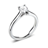 The Petunia Platinum 0.60ct Pear Cut Diamond Solitaire Engagement Ring