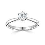The Sunflower Platinum 0.50ct Round Brilliant Cut Diamond Solitaire Engagement Ring