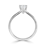 The Hibiscus Platinum Round Brilliant Cut Diamond Solitaire Engagement Ring With Diamond Set Shoulders