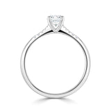 The Primula Platinum 0.30ct Round Brilliant Cut Diamond Solitaire Engagement Ring With 0.05ct Diamond Set Shoulders