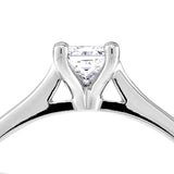 The Jasmine Platinum 0.26ct Princess Cut Diamond Solitaire Engagement Ring